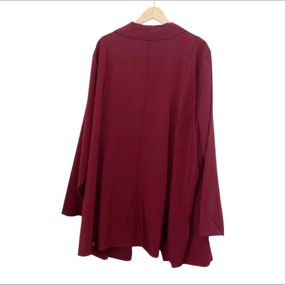 NWT Torrid Crepe Burgundy Longline Open Front Blazer 5 - Picture 6 of 6